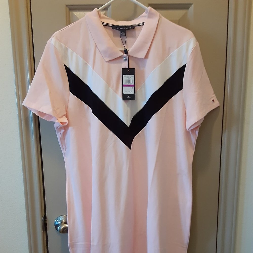 NWT Tommy Hilfiger Pink Stripe Polo Dress 2X